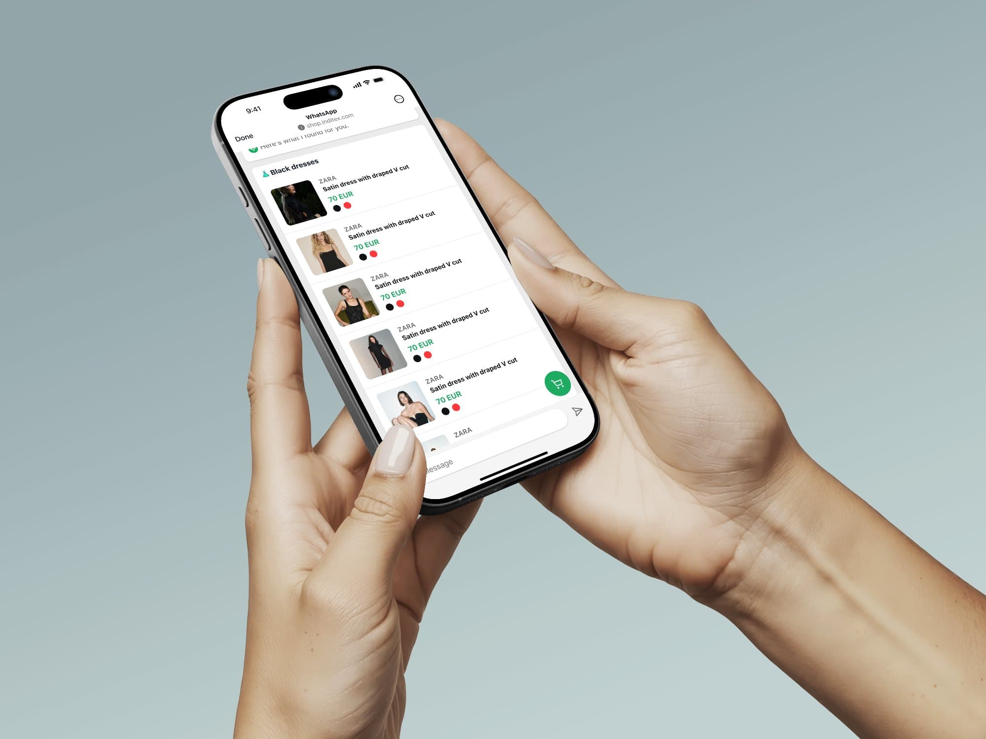 ShopsApp conversational checkout on mobile